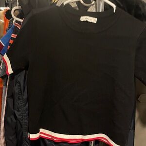 Zara Kids Black Tee with Red and White Trim